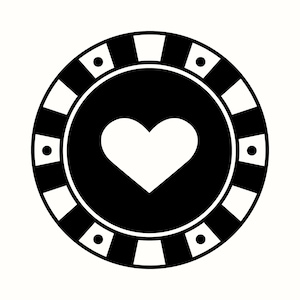 Pokerchip SVG, casino png, gokken clipart, kaartspel afbeelding, harten pak silhouet, wedden kunst, party decor DIY, gokken illustratie