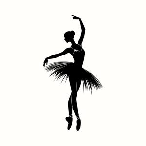 Ballerina SVG, Ballerina di danza classica PNG, Ballerina Vector Art, Silhouette di donna di danza classica File CNC tagliati al laser, Regalo per insegnante di danza, Decorazione per studio di danza