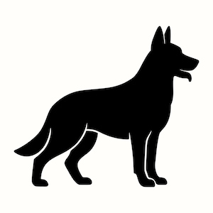 German Shepherd SVG, Friendly Dog Silhouette PNG, Guard Dog Cricut Clipart, Pet Memorial Vector Design, Printable Dog Decal, Laser Cut File