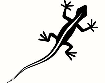 Gecko SVG, Lizard Silhouette PNG, Cricut Cut File, Reptile Clipart, Gecko Wall Art, Modern Nature Design