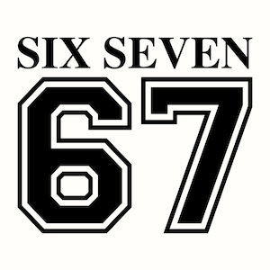 67 SVG, Retro Varsity Number PNG, Jersey Shirt Graphic, Vintage Sports Design, College Style Clipart, Athletic Cut File