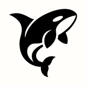 Orca SVG, Killer Whale PNG, Ocean Animal Clipart, Marine Mammal Vector, Wildlife Graphic, Sea Life Illustration, Aquatic Creature Silhouette