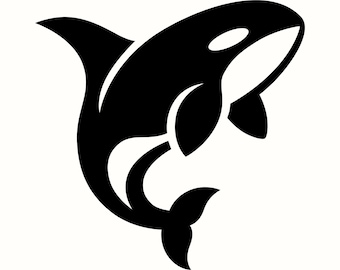 Orka SVG, orka PNG, oceaan dierlijke clipart, zeezoogdier vector, Wildlife grafisch, zeeleven illustratie, aquatisch schepsel silhouet
