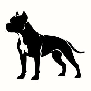 Pit Bull SVG, Pitbull Silhouette PNG, American Pit Bull Terrier Vector Art, Bully Breed Laser Cut Files, Dog Lover Clipart, Rescue Dog Decal