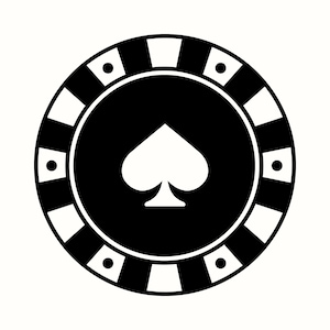Ficha de póker SVG, Juego PNG, Clipart de casino, Silueta de espadas, Gráfico de juego de cartas, Fiesta de apuestas Art Déco, Ilustración de icono de apuestas