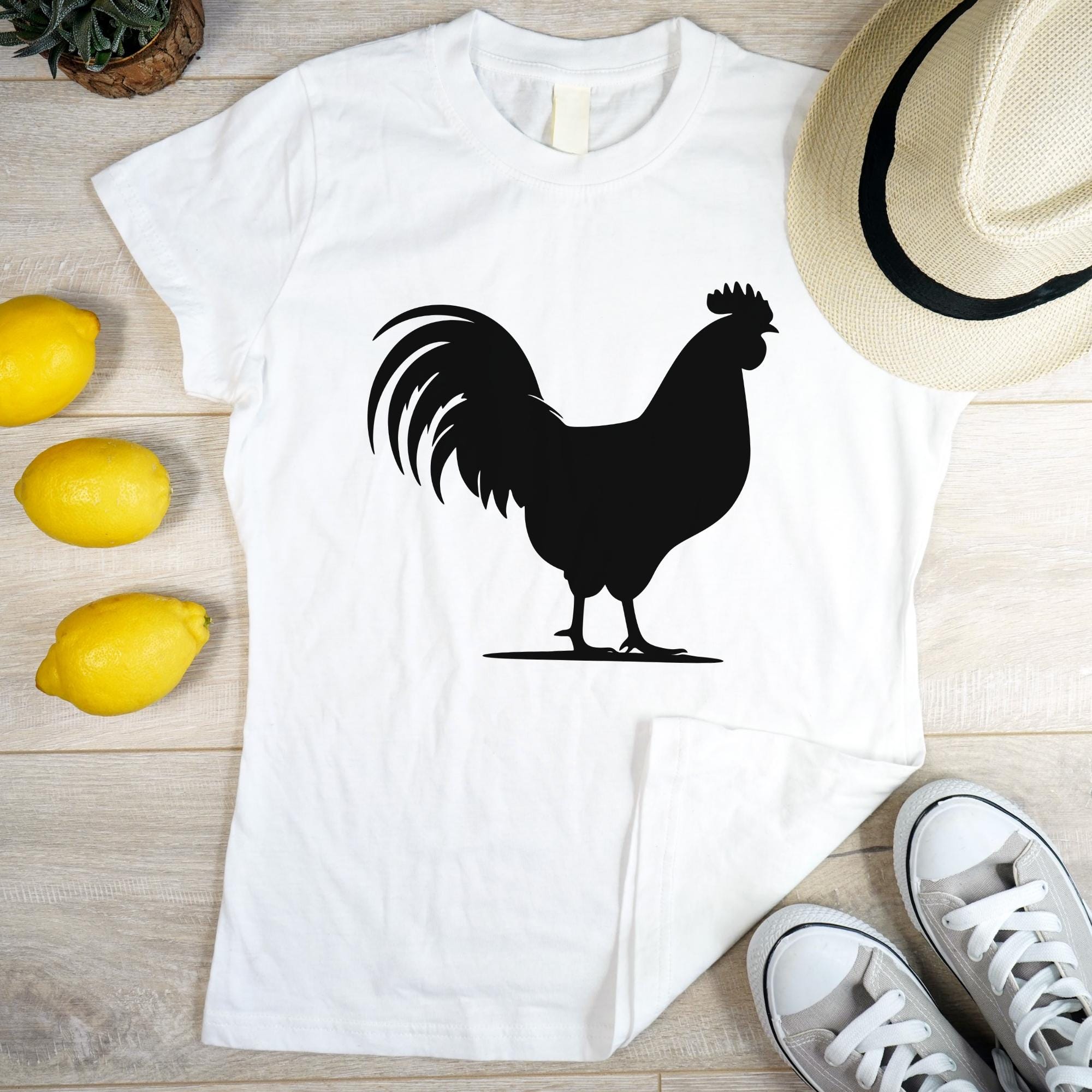 Rustic Chicken Vector Rooster SVG and PNG: Rustic Farmhouse Chicken Silhouette for Cricut ...