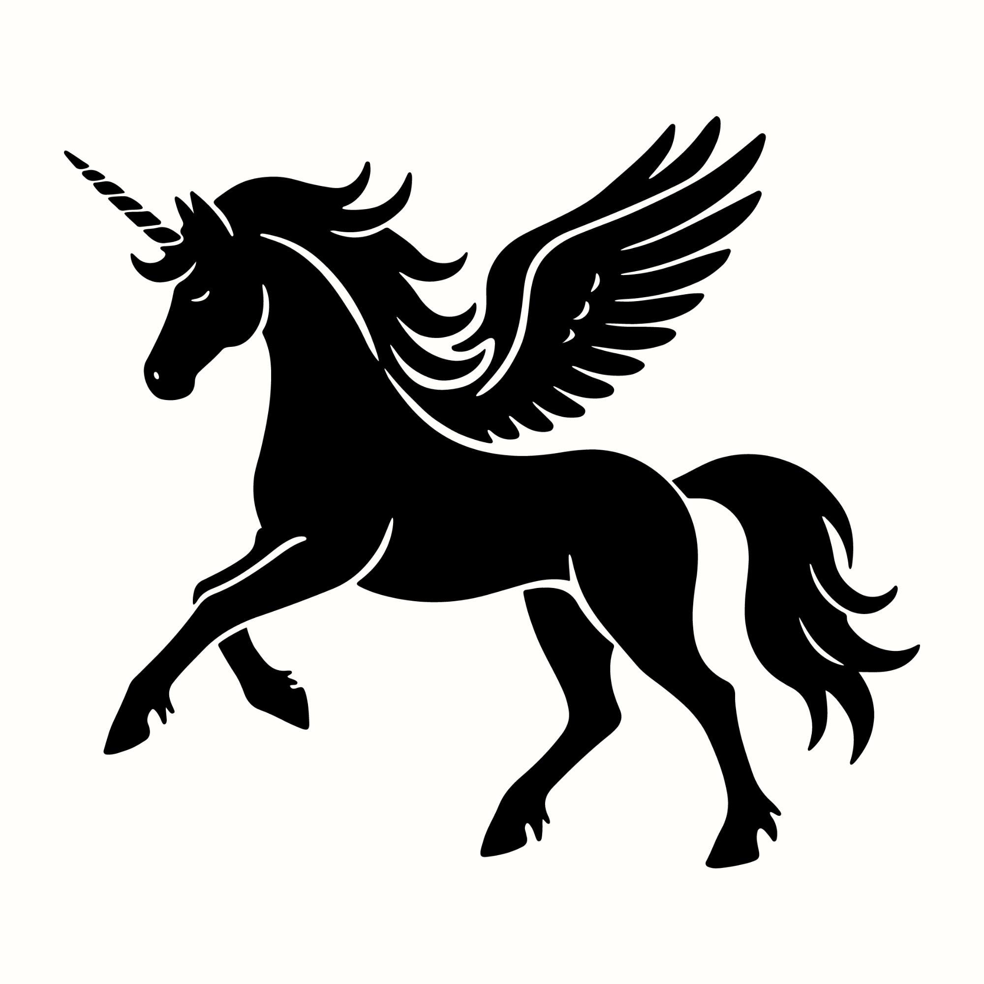 Unicorn Pegasus SVG, Flying Horse PNG, Magical Creature Silhouette ...