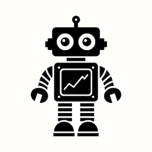 Robot Svg, Robot Cartoon Png, Cute Robot Cut File, Digital Robot Outline, AI Technology Clip Art, DIY STEM Crafts Print, Sci-Fi Shirt Design