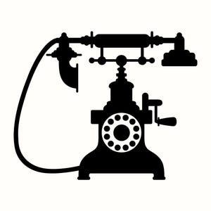 Vintage Telephone SVG, Antique Phone PNG, Retro Communication Clipart, Old Fashioned Vector Art, Nostalgic Printable, Cricut Laser Cut File