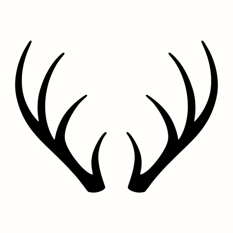 Deer Antlers SVG, Hunting PNG, Buck Rack Silhouette, Rustic Cabin ...