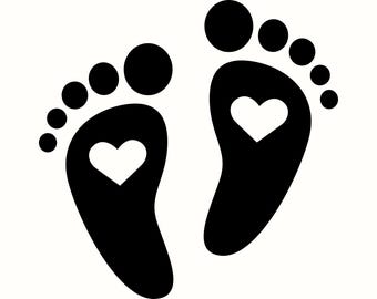 Baby Feet SVG, Baby Footprint PNG, Newborn Cricut Cut File, Pregnancy Announcement, Nursery Decor