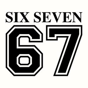 67 SVG, Nummer 67 PNG, Varsity-tröjadesign, Tröjnummergrafik, Cricut-klippfil