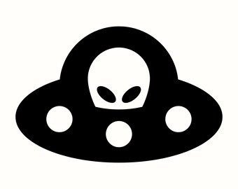 Black Spaceship SVG, Alien Ufo Graphic, Spacecraft Vector, Extra Terrestrial PNG, Space Ship Download, Space Craft Clipart, Abduction Symbol