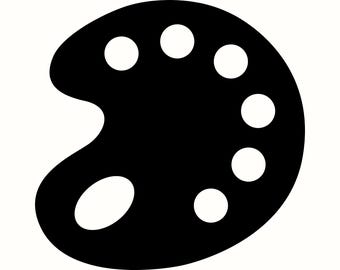 Paleta de pintura SVG PNG, imágenes prediseñadas de artista, símbolo de pintura vectorial, diseño para profesor de arte, archivo de corte Cricut para pasatiempos creativos, gráfico de arte escolar