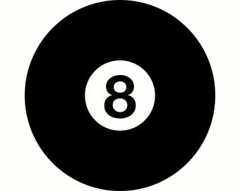 Black 8 Ball SVG, Eight Ball PNG, Snooker Clipart, Pool Shark Design, Billiards Vector, Magic Cut File, Game Sticker Decal, Mystic Download