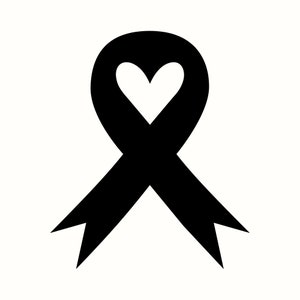 Cancer Ribbon SVG, Heart Bow PNG, Caring Shirt Graphic, Awareness Crafts Design, Adorable Gift Printable, Supportive Digital Art Download