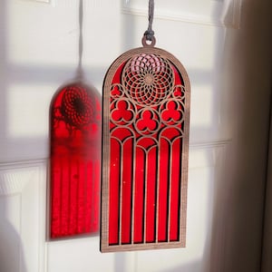Gothic Cathedral Window Suncatcher | Stained Glass | Church Window | Glass Art | Window hanging | Window Art | Glass lovers | Home Decor