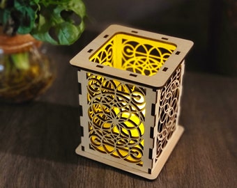 Tealight Lantern, Led candle holder, table centerpiece, Boho home decor