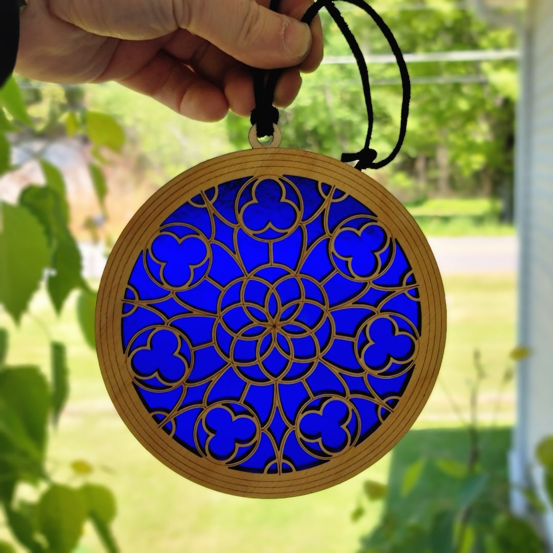 Stained Glass Cathedral Window Suncatcher Gothic Window Decor Medieval