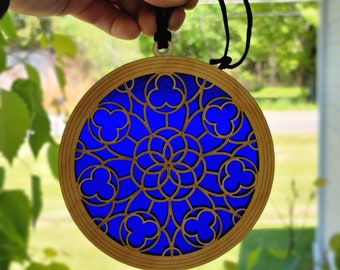 Stained Glass Cathedral Window Suncatcher | Gothic Window Decor | Medieval Church Window | Stained Glass Window Decor | Glass art decoration
