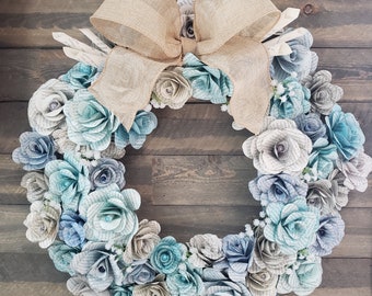 Bookpage flower wreath made to order with your choice of book and colors! Message me with your custom personalizations!