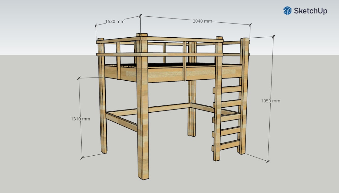 Double Loft Bed Plans & Instructions easy Etsy