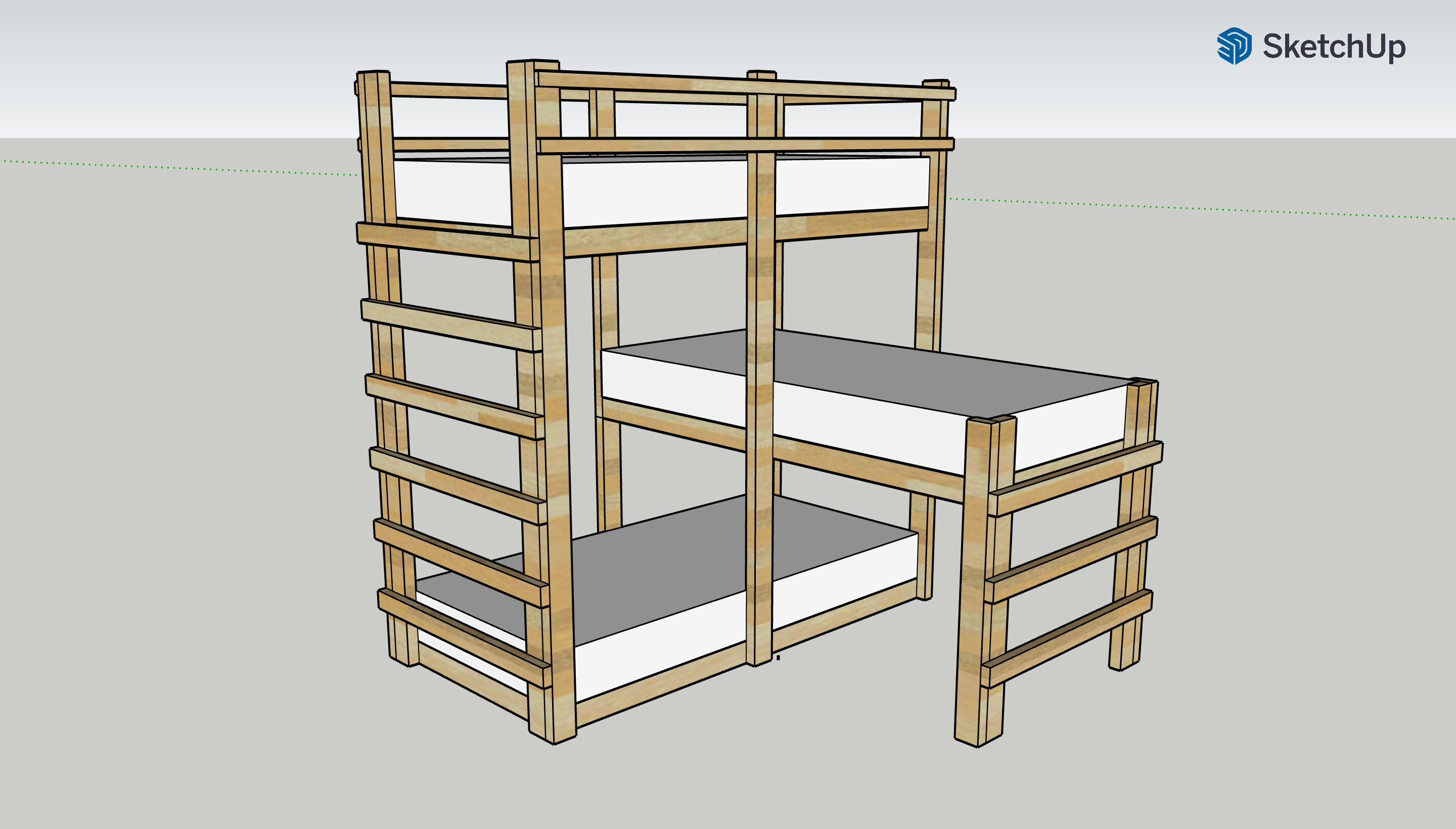 L shaped loft bunk sales beds