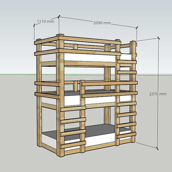 Plans et instructions du lit superposé triple (facile)