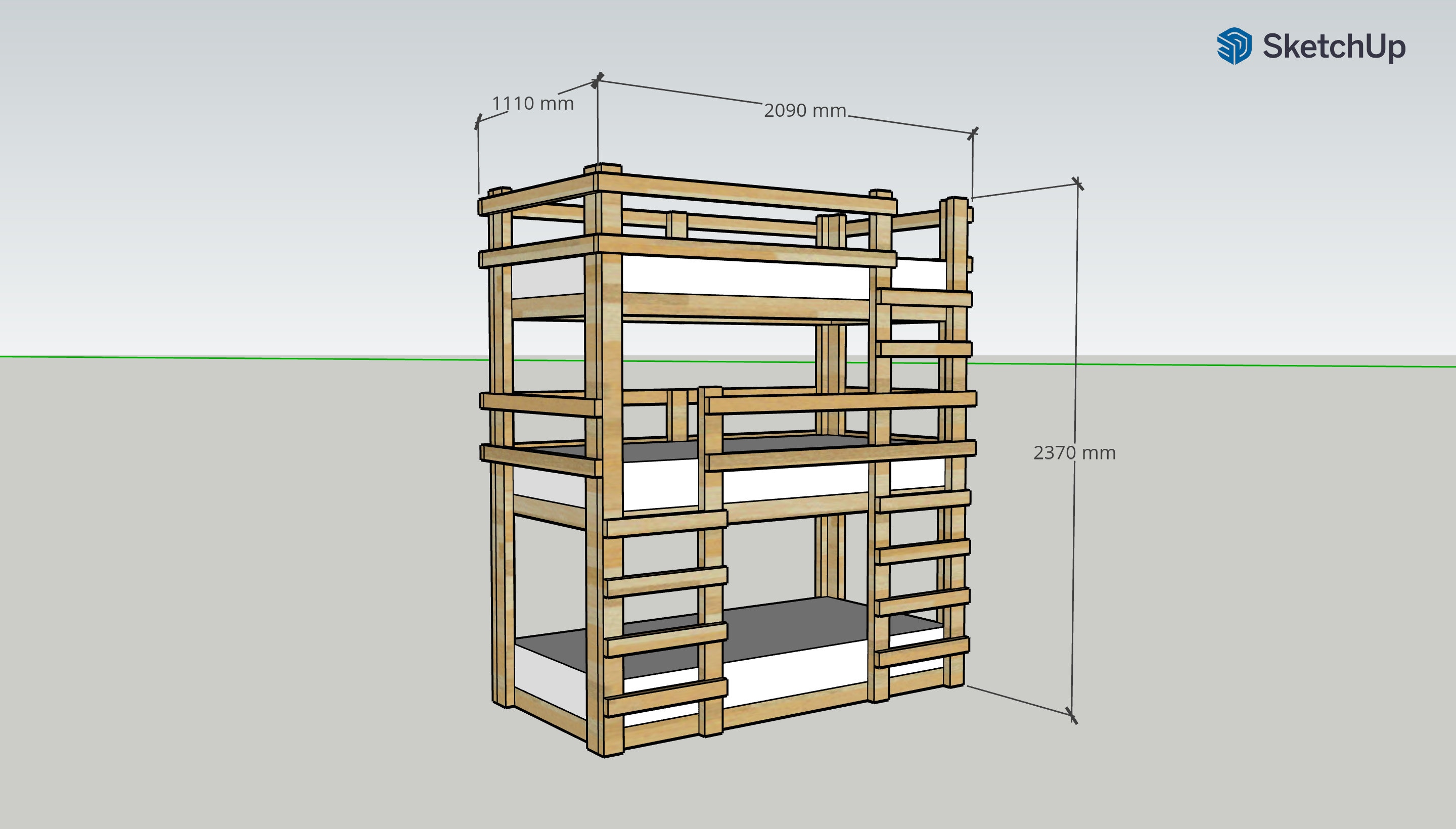 Triple Bunk Bed Plans and Instructions (easy) - Etsy