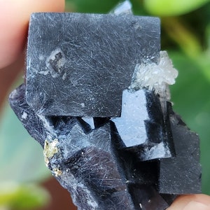 Bismuthinite included Cubic Fluorite w/ Quartz Cluster, Pyrite