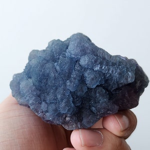 Ejemplar de fluorita de arándano - Punta de cuarzo con recubrimiento de fluorita azul - Procedente de Mongolia Interior