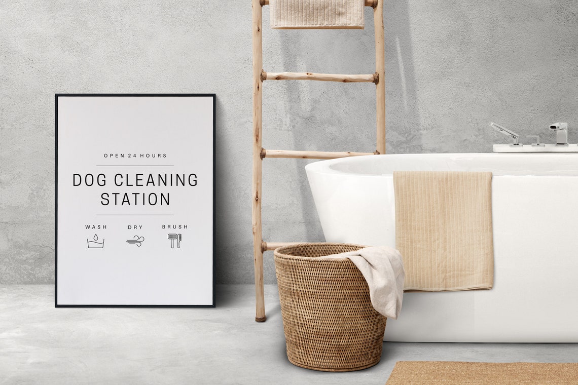 Dog Cleaning Station Print Laundry Room Print Mudroom Etsy