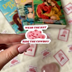 Adesivo "Indossa il cappello e cavalca il cowboy", Giff libresco, regalo per amanti dei libri, adesivo Kindle, lettore