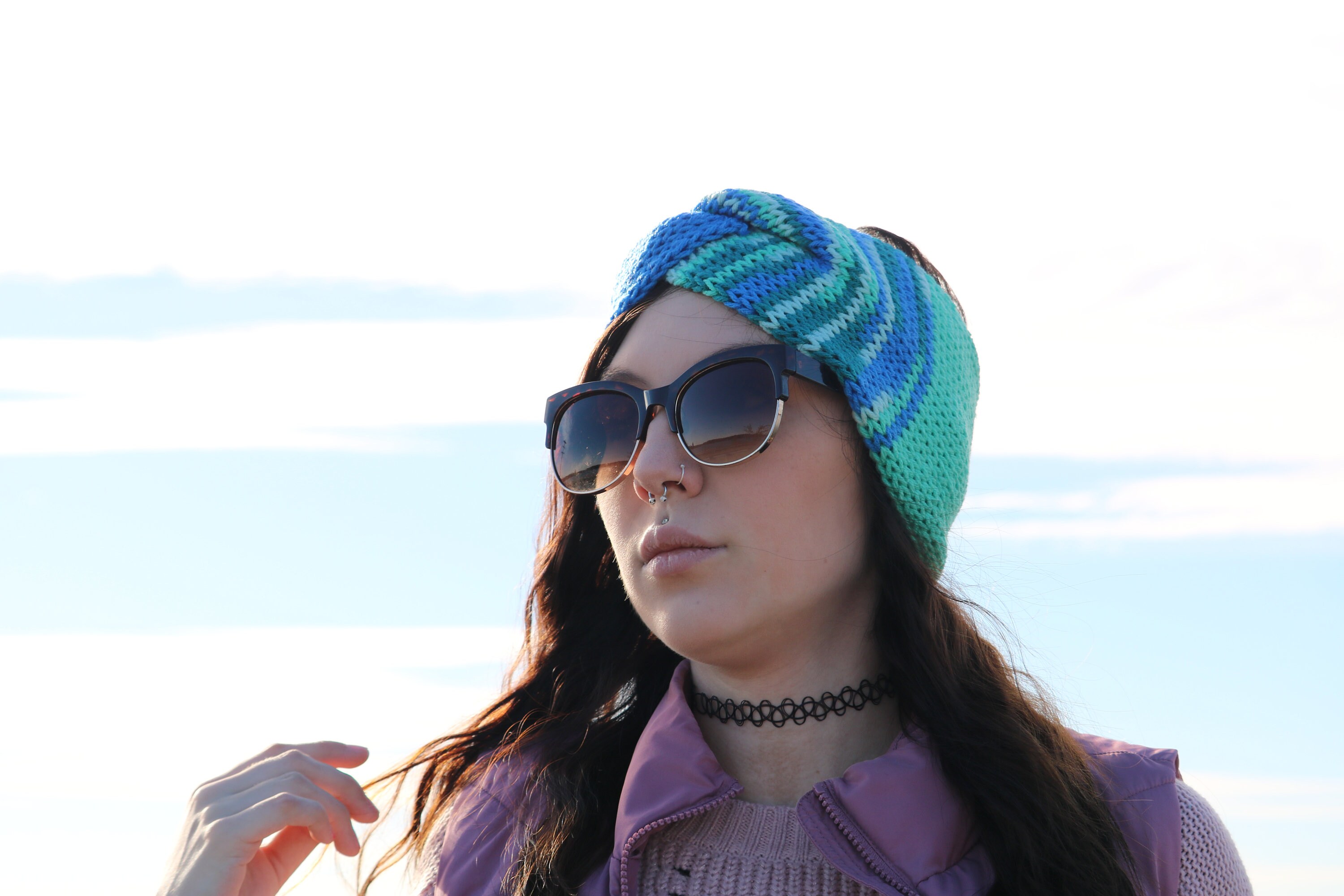 Multi Blue Knit Twist Ear Warmer Headband - Etsy