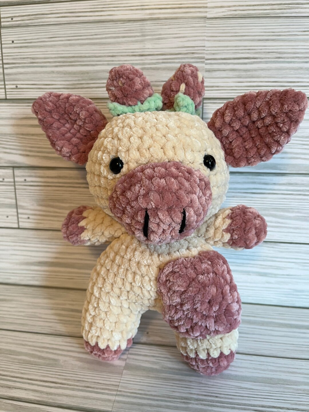 Crochet Strawberry Cow Amigurumi Etsy
