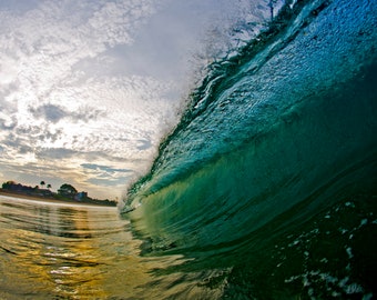 Impresionante Sunrise Wave Shot - Fotografía de alta resolución de descarga instantánea: arte mural perfecto para los amantes del océano y los entusiastas de la naturaleza