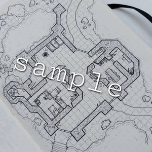 Carte de bataille dessinée à la main : Fort de Crossroads (avec plan du toit)