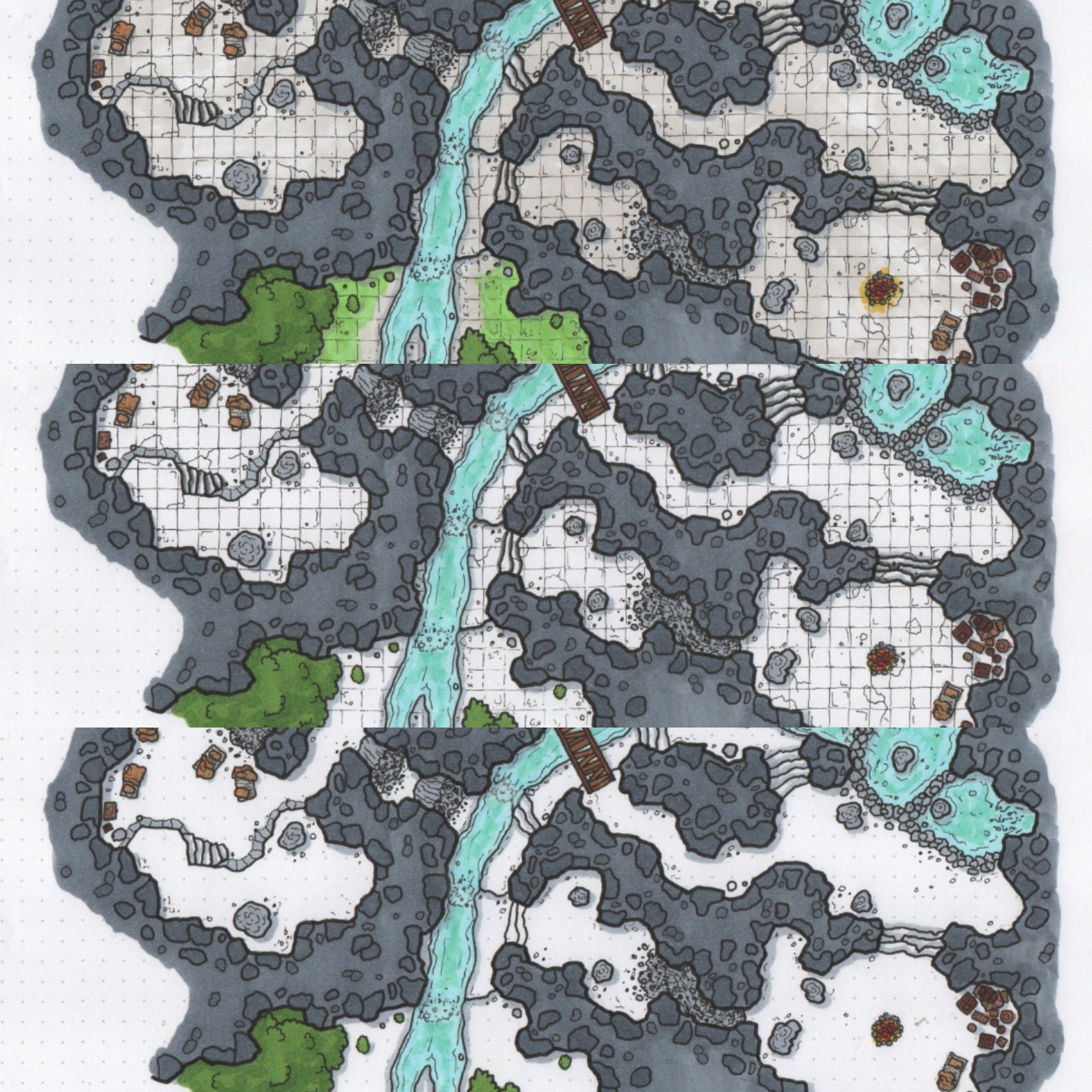 Map of Cragmaw Hideout, Hand Drawn and Coloured - Etsy