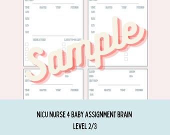 NICU Nurse 4 Baby Assignment Template