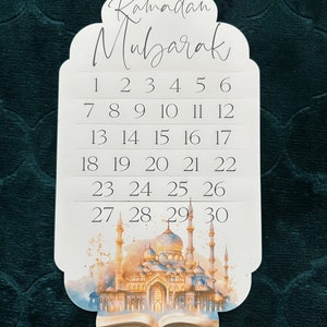 Ramadan 2024 Countdown Calendar for Kids - Decorative Eid Mubarak Wall Chart - Fun Ramadan Decoration