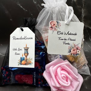 Etiquettes cadeaux Ramadan Étiquettes islamiques pour étiquettes-cadeaux Etiquettes cadeaux de l'Aïd Décorations personnalisées pour le Ramadan Sacs cadeaux du ramadan Aïd Moubarak image 1