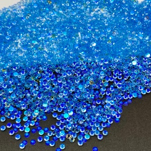 Resin Rhinestones Light Sapphire Aurora NonHotfix/Flat Back for Crafts,Nail Art,Tumblers,DIY,Pens, Phonecases, Shoes 3mm 3,000/5,000 count
