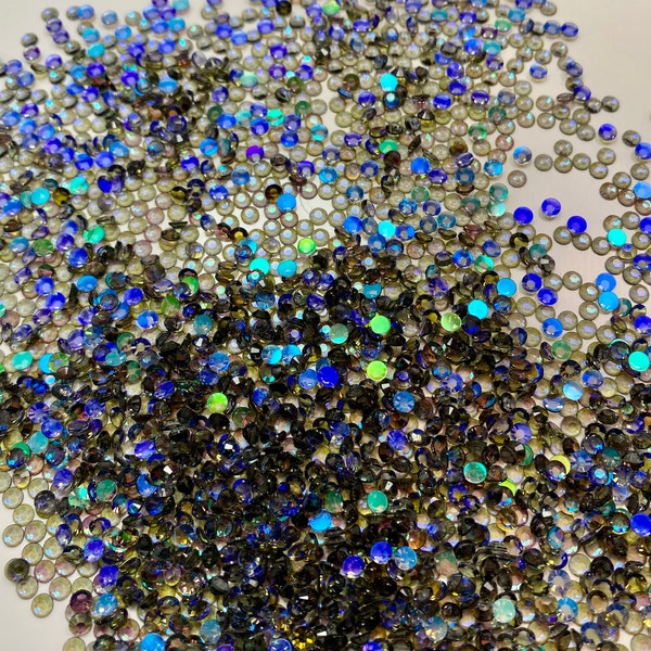 Resin Rhinestones in Aurora Grey Non Hotfix/Flat Back for Crafts, Nail Art, Tumblers, DIY, Pens, Phonecases, Shoes 3mm 3,000 count