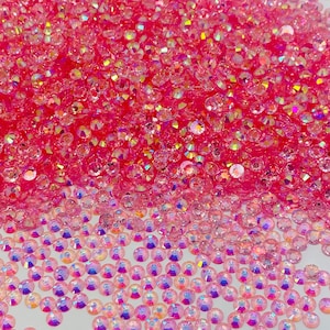Pink AB &quot;Pink Dress&quot; Non Hotfix/Flat Back/Resin Rhinestone 2mm 3mm 4mm 5mm for Tumblers, Pens, Shoes, Crafts, Nail Art, Phonecases, DIY