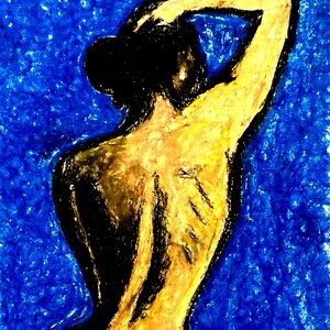Abstrakte Frau in Reue Digital Art Print