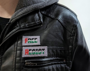 Handmade FREE Palestine Cross-stitch Patch