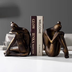 Abstract People Sitting Resin Bookend Ornament Sculpture Tabletop Home Decoration Modern Interior Gift