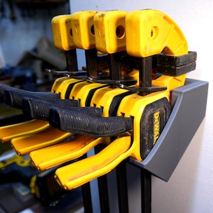 DeWalt Trigger Clamp Rack -MEDIUM | 3D-Printed Wall Organizer