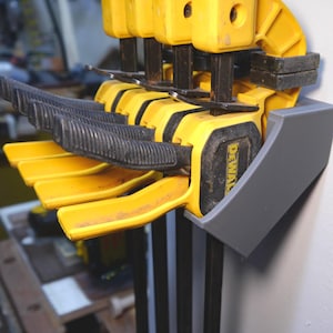 DeWalt Trigger Clamp Rack -MEDIUM | 3D-Printed Wall Organizer
