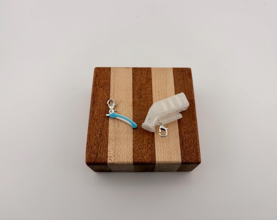Funny nurse badge reel charms - Cooter Canoe and Urinal for CAUTI champion